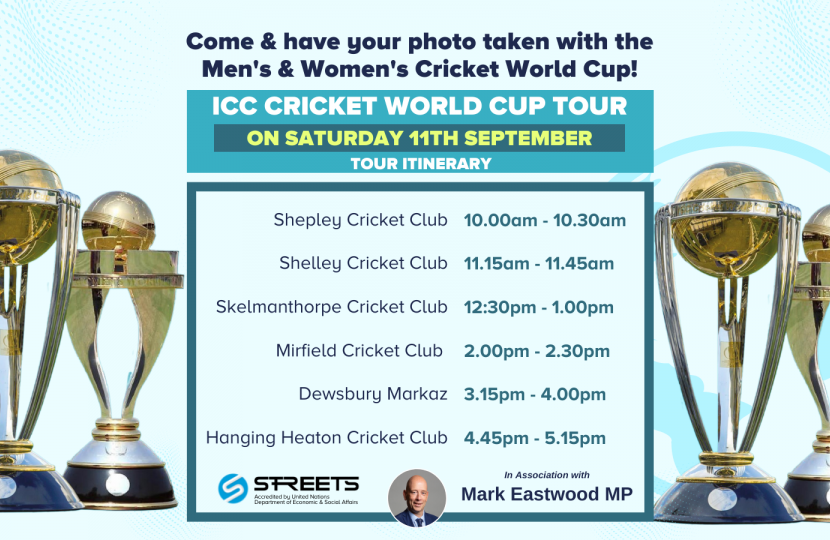 Cricket World Cup Tour Dewsbury